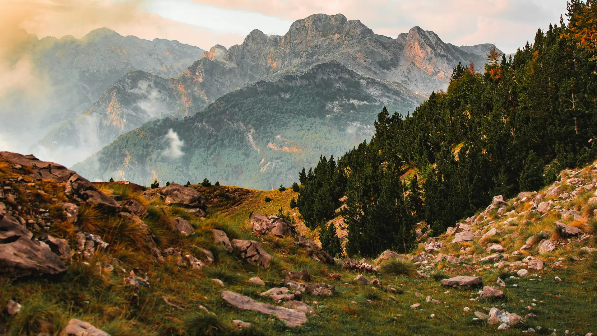 Albanian Alps at sunrise